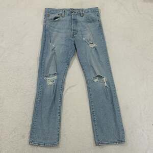 Levi's 501 '93 Straight Leg Distressed Jeans Denim Light Blue Men's 32x30